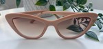 Cateye solbriller beige med brunt glas